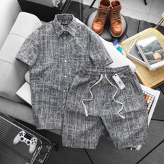 Set bộ quần áo vải jean gấm muối tiêu thời trang bigsize nam 85- 135 kg