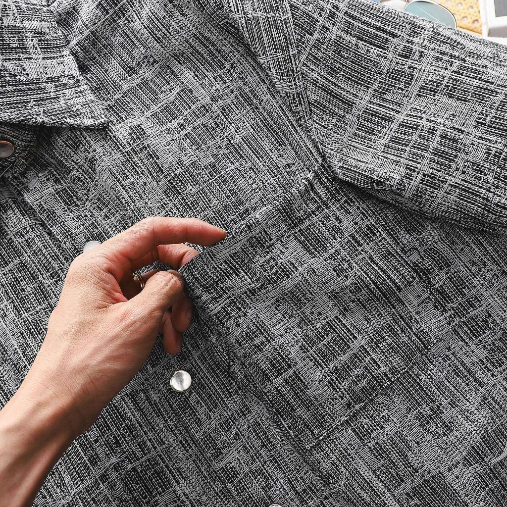 Set bộ quần áo vải jean gấm muối tiêu thời trang bigsize nam 85- 135 kg