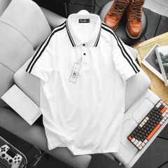 Áo thun polo cổ gân hai sọc vai nam big size thời trang 85- 135kg