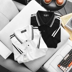 Áo thun polo cổ gân hai sọc vai nam big size thời trang 85- 135kg