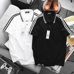 Áo thun polo cổ gân hai sọc vai nam big size thời trang 85- 135kg