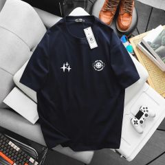 [ Big Size 85-135 kg] Áo thun cotton bigsize nam màu xanh đen in thời trang Big Men