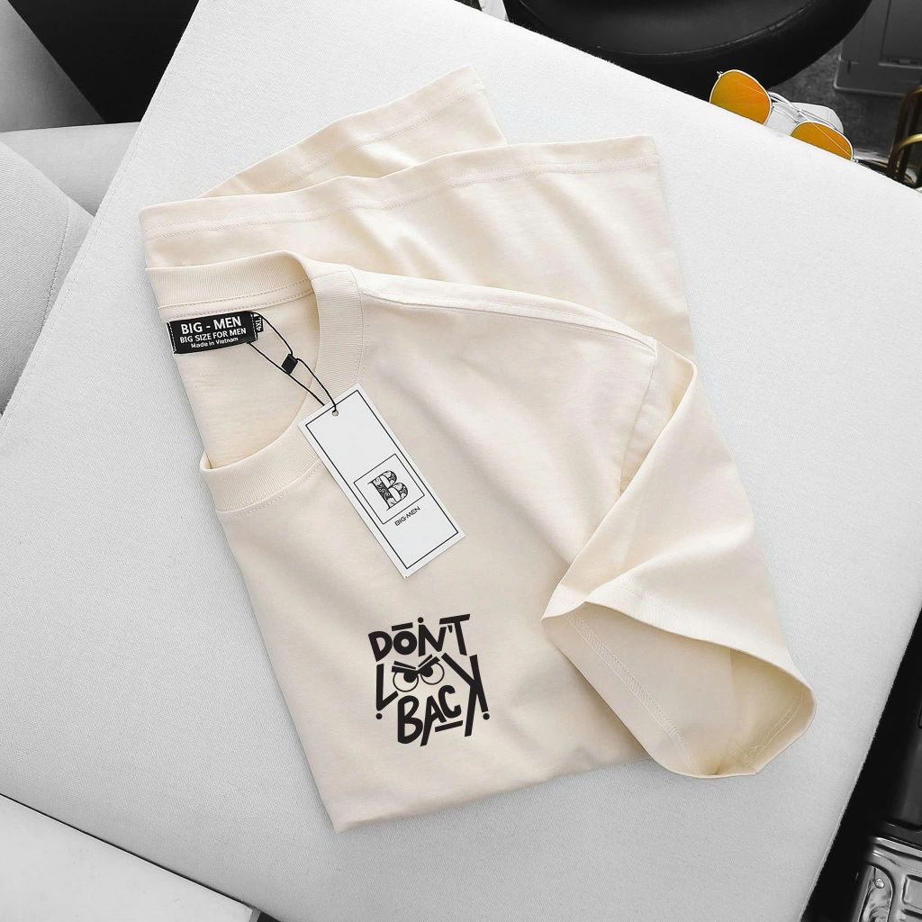 [ Big Size 60- 135 kg] Áo thun cotton bigsize nam in Look Back thời trang Big Men