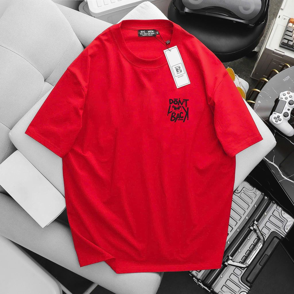 [ Big Size 60- 135 kg] Áo thun cotton bigsize nam in Look Back thời trang Big Men