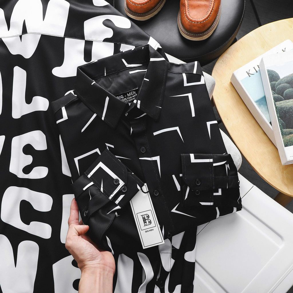 Áo sơ mi tay ngắn bigsize nam họa tiết bigsize nam thời trang Big Men 80-130kg