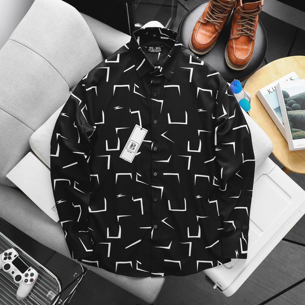 Áo sơ mi tay ngắn bigsize nam họa tiết bigsize nam thời trang Big Men 80-130kg