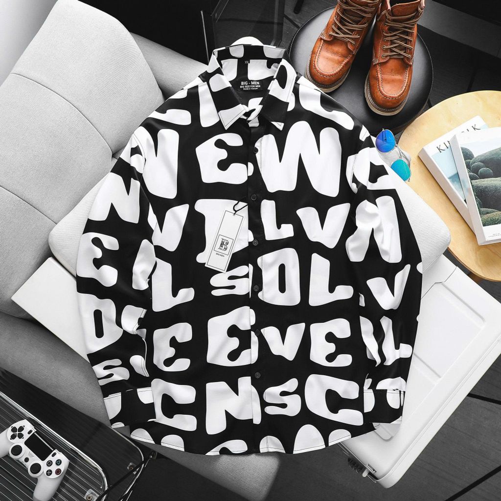 Áo sơ mi tay ngắn bigsize nam họa tiết bigsize nam thời trang Big Men 80-130kg