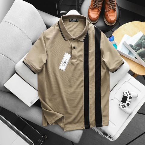 [Big Men] Áo thun polo phối 2 sọc to thời trang bigsize nam< 135 kg
