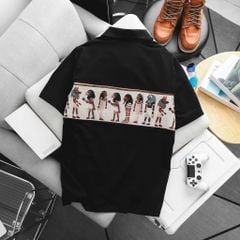 Áo thun polo bigsize nam dây kéo phối họa tiết Ai Cập thời trang 85-135kg