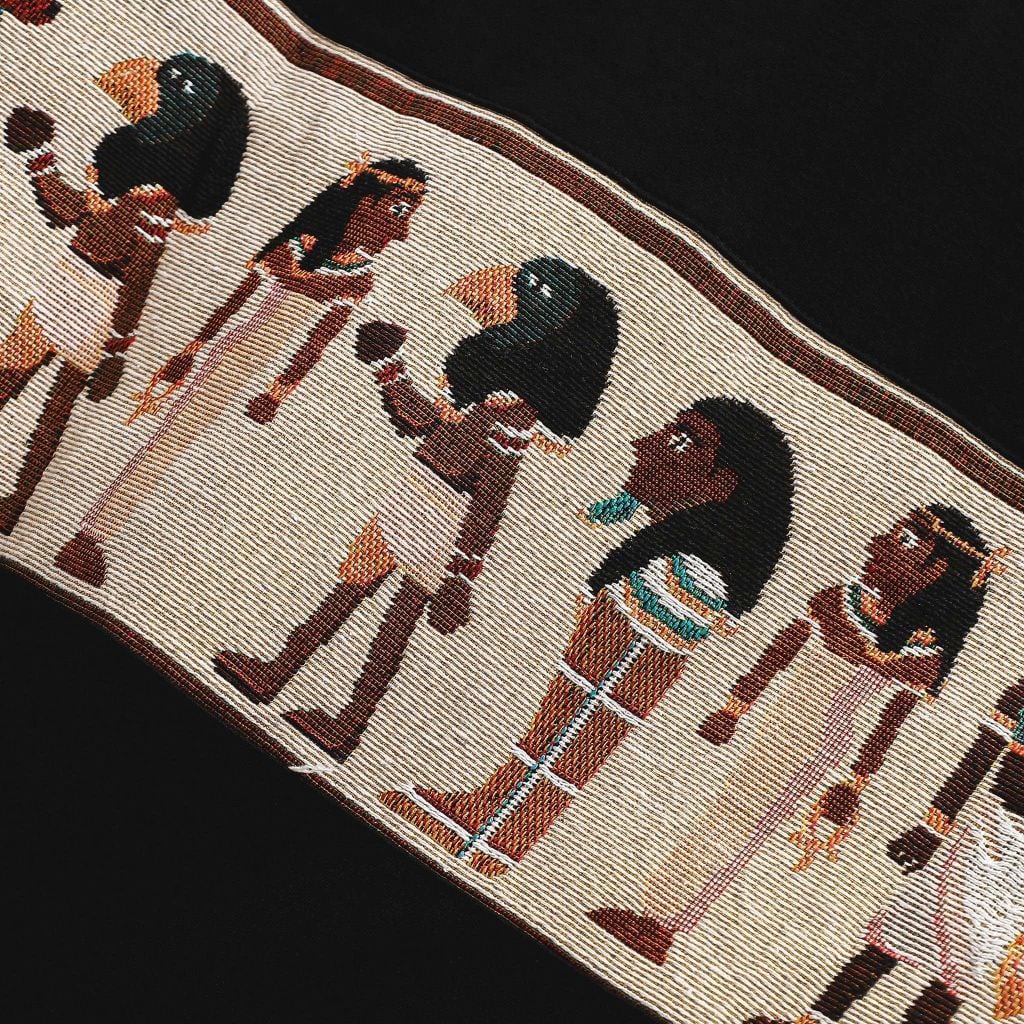 Áo thun polo bigsize nam dây kéo phối họa tiết Ai Cập thời trang 85-135kg