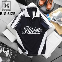 [ Big Size 85- 135 kg] Áo thun polo bigsize nam xanh đen cổ V in hai mặt thời trang Big Men