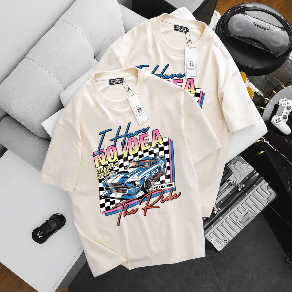[ Big Size 85- 135 kg] Áo thun cotton bigsize nam in xe No Idea thời trang Big Men