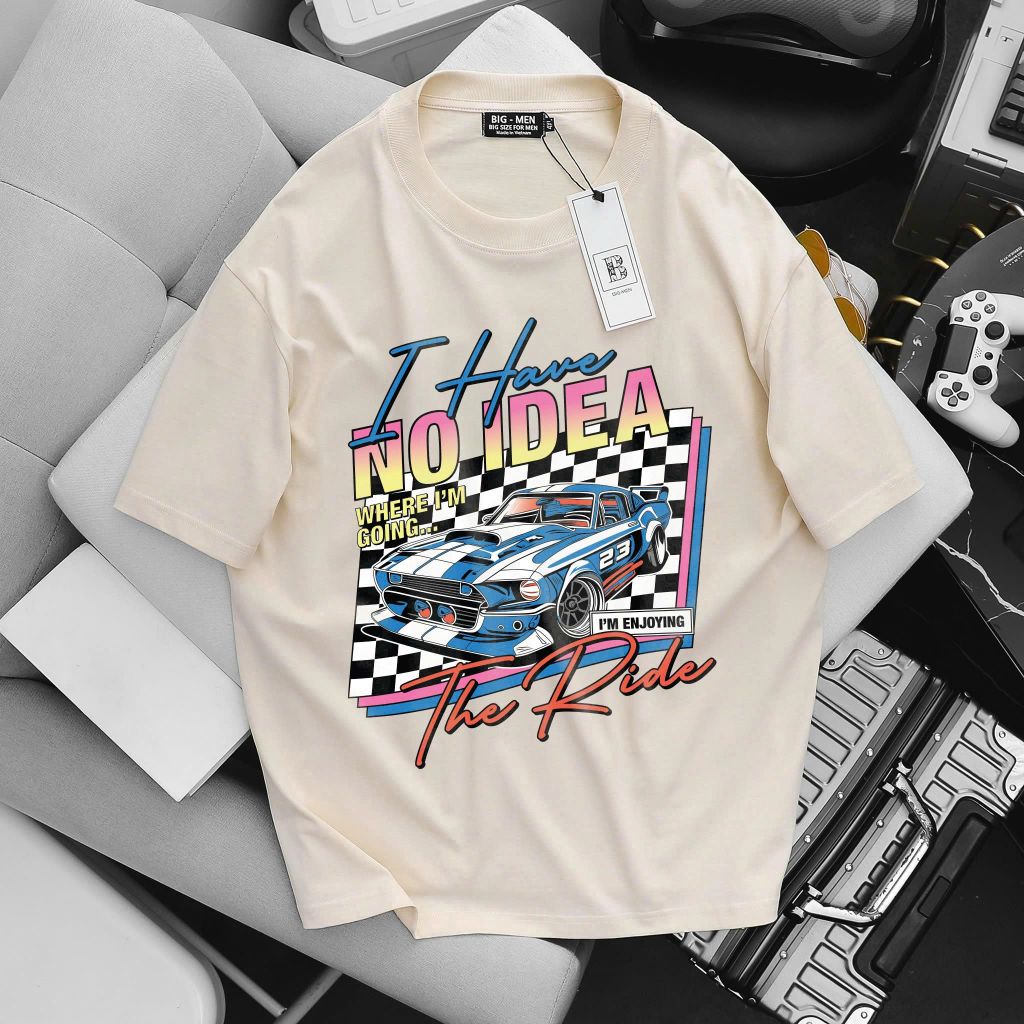 [ Big Size 85- 135 kg] Áo thun cotton bigsize nam in xe No Idea thời trang Big Men