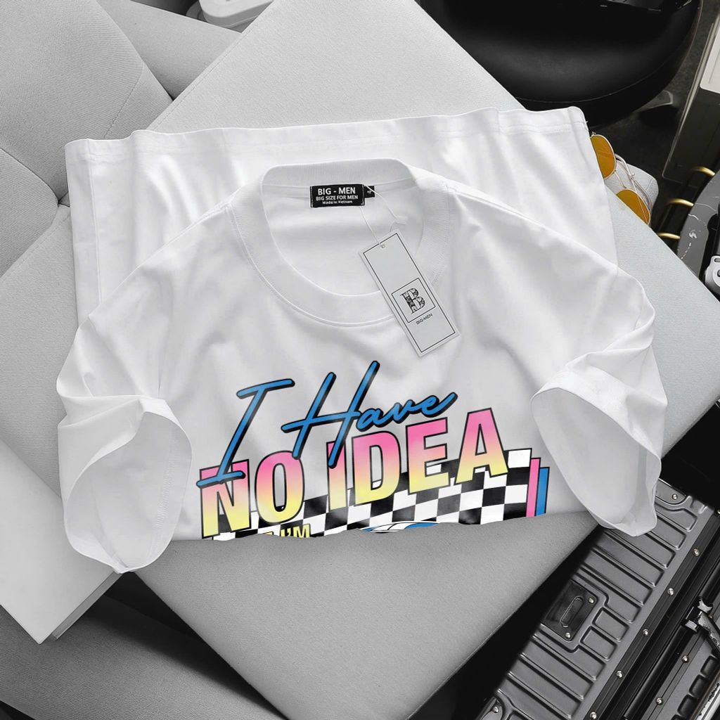 [ Big Size 85- 135 kg] Áo thun cotton bigsize nam in xe No Idea thời trang Big Men