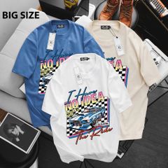 [ Big Size 85- 135 kg] Áo thun cotton bigsize nam in xe No Idea thời trang Big Men