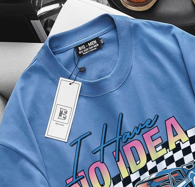 [ Big Size 85- 135 kg] Áo thun cotton bigsize nam in xe No Idea thời trang Big Men