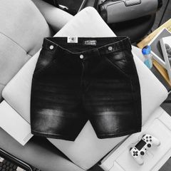 Big Men- Quần short jean bigsize nam wash đen rách nhẹ thời trang cá tính 80- 130 kg