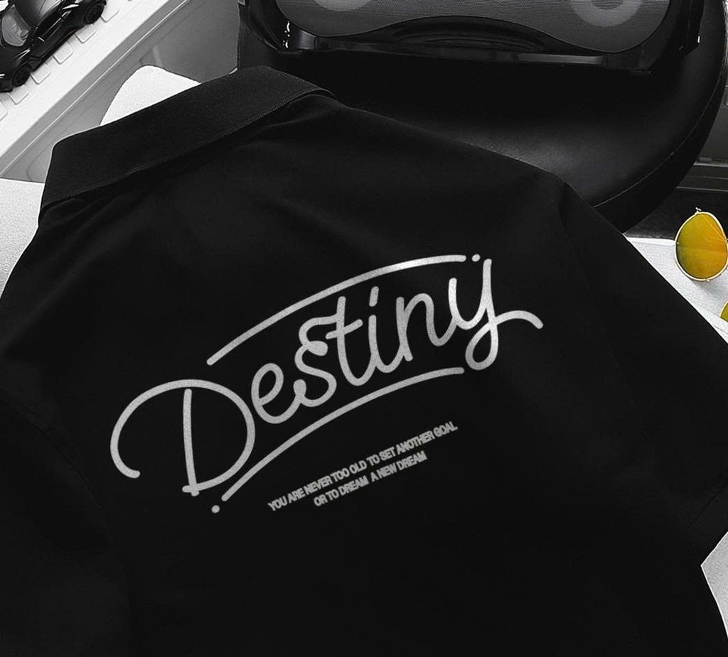 [ Big Men] Áo thun polo bigsize nam in chữ Destiny 2 mặt thời trang 85- 135 kg