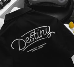 [ Big Men] Áo thun polo bigsize nam in chữ Destiny 2 mặt thời trang 85- 135 kg