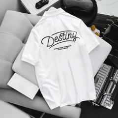 [ Big Men] Áo thun polo bigsize nam in chữ Destiny 2 mặt thời trang 85- 135 kg