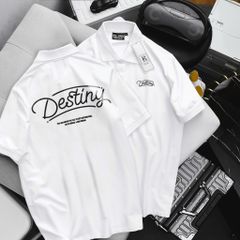 [ Big Men] Áo thun polo bigsize nam in chữ Destiny 2 mặt thời trang 85- 135 kg