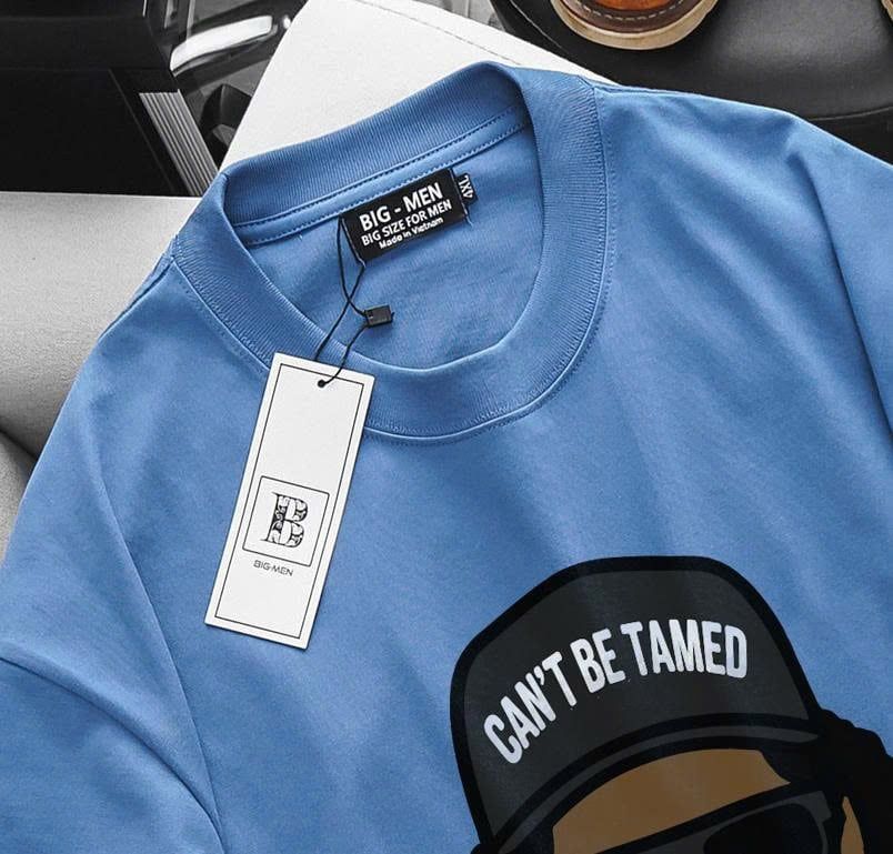 Big Men - Áo thun cotton bigsize nam in mặt người Can't Be Tamed thời trang 55-135kg