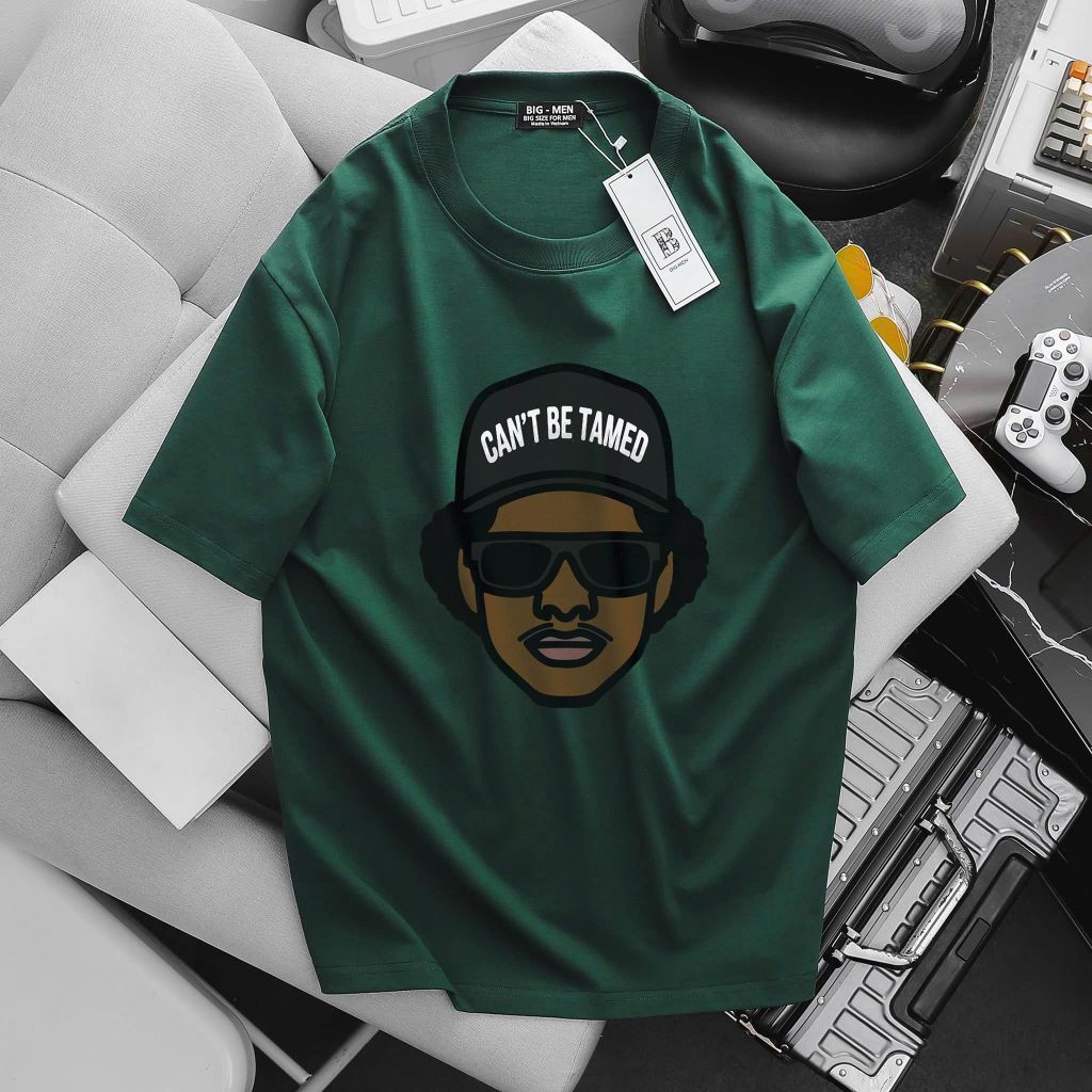 Big Men - Áo thun cotton bigsize nam in mặt người Can't Be Tamed thời trang 55-135kg