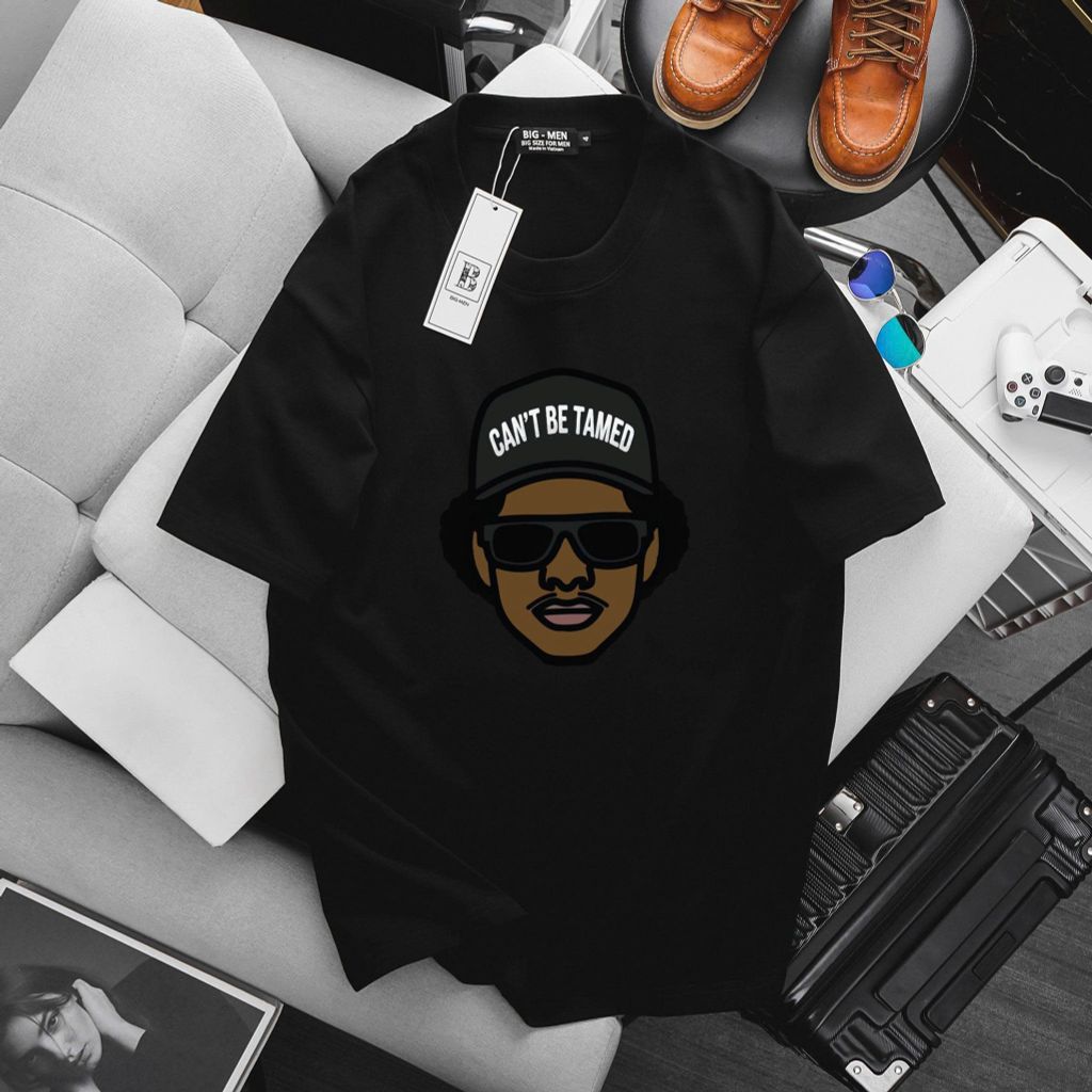Big Men - Áo thun cotton bigsize nam in mặt người Can't Be Tamed thời trang 55-135kg