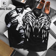 Big Men – Áo Sơ Mi Tay Ngắn Nam Bigsize 80–130kg Form Rộng Họa Tiết Cá Tính