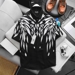 Big Men – Áo Sơ Mi Tay Ngắn Nam Bigsize 80–130kg Form Rộng Họa Tiết Cá Tính