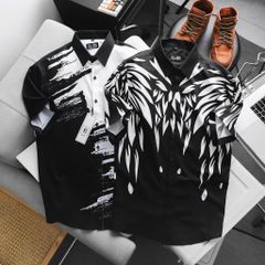 Big Men – Áo Sơ Mi Tay Ngắn Nam Bigsize 80–130kg Form Rộng Họa Tiết Cá Tính