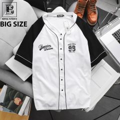Áo thun cài nút trắng big size cotton 4 chiều form unisex 85-130KG