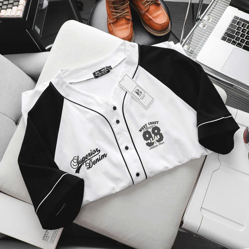 Áo thun cài nút trắng big size cotton 4 chiều form unisex 85-130KG