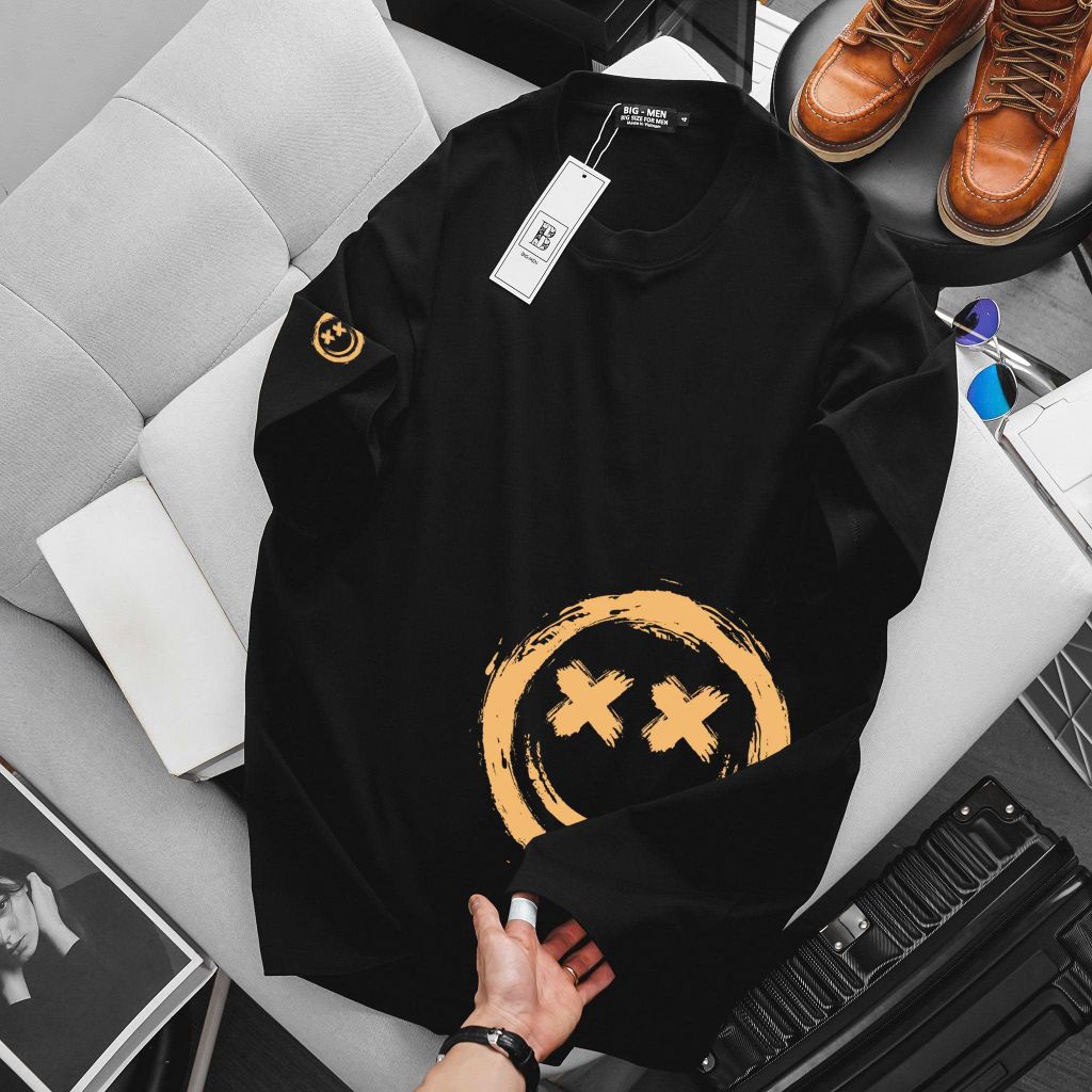 [Big Men] Áo thun nam big size vải cotton 100% in hình độc lạ thời trang cỡ đại < 140kg - 2 mặt cười