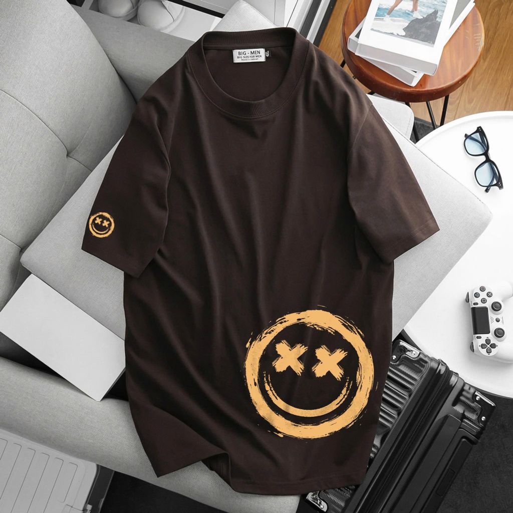 [Big Men] Áo thun nam big size vải cotton 100% in hình độc lạ thời trang cỡ đại < 140kg - 2 mặt cười