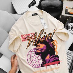 [Big Men] Áo thun nam big size chất vải cotton in Vibin' thời trang 85-135kg