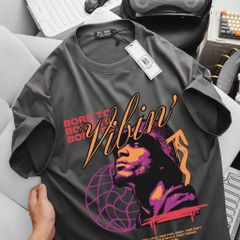 [Big Men] Áo thun nam big size chất vải cotton in Vibin' thời trang 85-135kg