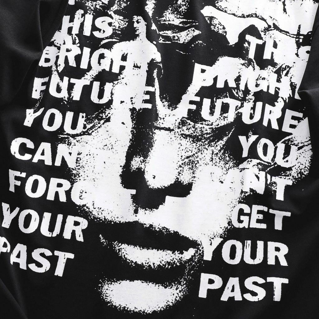 Áo thun cotton bigsize nam in lụa họa tiết mặt người trắng đen thời trang Big Men