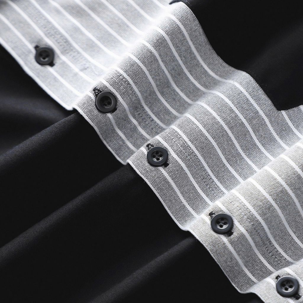 Áo sơ mi tay ngắn chất vải Oxford cao cấp có túi đen phối sọc xám thời trang bigsize nam 80 - 130 kg