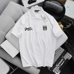 [ Big Men] Áo thun polo bigsize nam màu trắng in L A 98 hai mặt thời trang 85- 135 kg