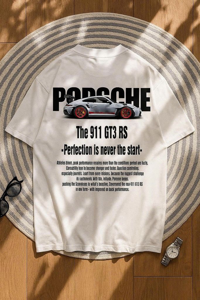 Big Men- Áo thun cotton bigsize nam in xe Porsche hai mặt thời trang 85- 135 kg