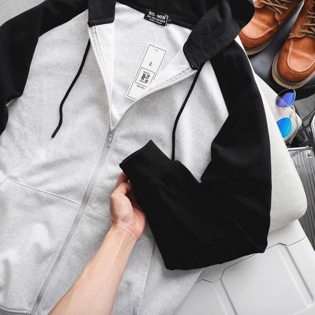 Áo khoác chất vải nỉ raplan thời trang thu đông bigsize nam 85- 130 kg