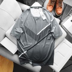 Áo thun thể thao vải thun lạnh có lỗ thoáng khí phối sọc xéo thời trang 85- 135kg_ TT4