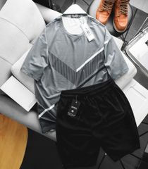 Big Men- Set bộ thể thao chất thun lạnh có lỗ thoáng khí sọc xéo siêu mát bigsize nam 85- 135 kg