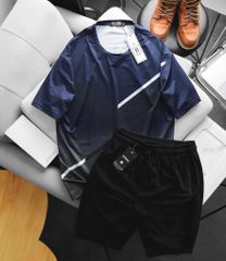 Big Men- Set bộ thể thao chất thun lạnh có lỗ thoáng khí sọc xéo siêu mát bigsize nam 85- 135 kg