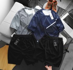 Big Men- Set bộ thể thao chất thun lạnh có lỗ thoáng khí sọc xéo siêu mát bigsize nam 85- 135 kg