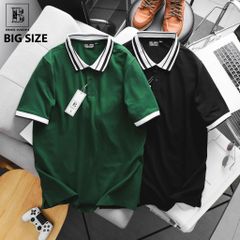 Áo thun polo phối cổ bo gân thời trang cỡ đại bigsize nam 85-125kg