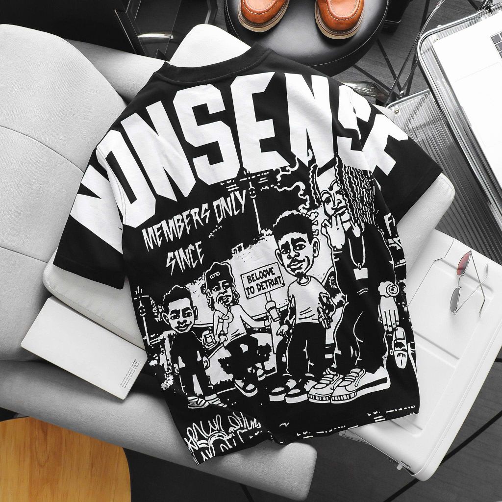 Áo thun cotton bigsize nam in lụa họa tiết 2 mặt Nonsense cá tính thời trang 85-135kg