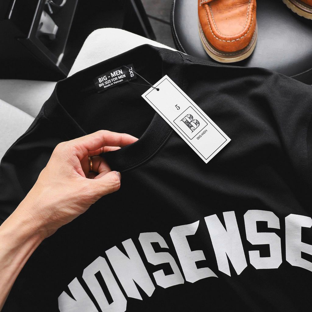Áo thun cotton bigsize nam in lụa họa tiết 2 mặt Nonsense cá tính thời trang 85-135kg
