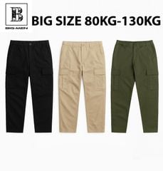 Quần kaki dài lưng thun túi hộp ống suông big size nam 80-130kg